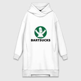 Платье-худи хлопок с принтом Bartsucks в городе Новоалтайск,  |  | bart | homer | simpsons | барт | гомер | старбакс
