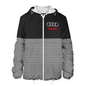 Мужская куртка 3D с принтом AUDI SPORT в городе Новоалтайск, ткань верха — 100% полиэстер, подклад — флис | прямой крой, подол и капюшон оформлены резинкой с фиксаторами, два кармана без застежек по бокам, один большой потайной карман на груди. Карман на груди застегивается на липучку | Тематика изображения на принте: auto | авто | ауди