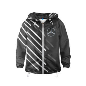 Детская ветровка 3D с принтом MERCEDES BENZ SPORT в городе Новоалтайск, 100% полиэстер | подол и капюшон оформлены резинкой с фиксаторами, по бокам два кармана без застежек, один потайной карман на груди | amg | auto | mercedes | sport | авто | автомобиль | автомобильные | амг | бренд | марка | машины | мерседес | спорт