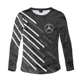 Женский лонгслив 3D с принтом MERCEDES BENZ SPORT в городе Новоалтайск, 100% полиэстер | длинные рукава, круглый вырез горловины, полуприлегающий силуэт | amg | auto | mercedes | sport | авто | автомобиль | автомобильные | амг | бренд | марка | машины | мерседес | спорт