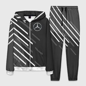 Мужской костюм 3D с принтом MERCEDES BENZ SPORT в городе Новоалтайск, 100% полиэстер | Манжеты и пояс оформлены тканевой резинкой, двухслойный капюшон со шнурком для регулировки, карманы спереди | amg | auto | mercedes | sport | авто | автомобиль | автомобильные | амг | бренд | марка | машины | мерседес | спорт