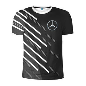 Мужская футболка 3D спортивная с принтом MERCEDES BENZ SPORT в городе Новоалтайск, 100% полиэстер с улучшенными характеристиками | приталенный силуэт, круглая горловина, широкие плечи, сужается к линии бедра | amg | auto | mercedes | sport | авто | автомобиль | автомобильные | амг | бренд | марка | машины | мерседес | спорт