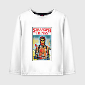Детский лонгслив хлопок с принтом Stranger Things в городе Новоалтайск, 100% хлопок | круглый вырез горловины, полуприлегающий силуэт, длина до линии бедер | stranger things | очень странные дела