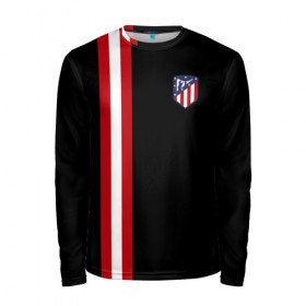 Мужской лонгслив 3D с принтом Atletico Madrid Line Edition в городе Новоалтайск, 100% полиэстер | длинные рукава, круглый вырез горловины, полуприлегающий силуэт | атлетико мадрид | эмблема