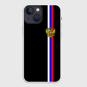 Чехол для iPhone 13 mini с принтом Лента с гербом России в городе Новоалтайск,  |  | герб | россия | рф | триколор