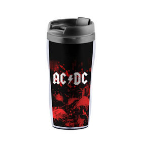 Термокружка-непроливайка с принтом AC/DC в городе Новоалтайск, внутренняя часть — пищевой пластик, наружная часть — прозрачный пластик, между ними — полиграфическая вставка с рисунком | объем — 350 мл, герметичная крышка | ac dc | acdc | acdc ас дс | австралийская | ангус янг | асдс | блюз | группа | крис слэйд | метал | молния | музыка | музыканты | певцы | рок | рок н ролл | стиви янг | хард | хардрок | эксл роуз