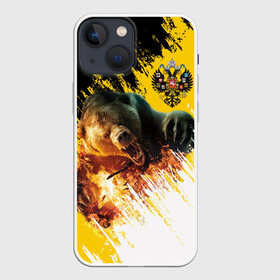Чехол для iPhone 13 mini с принтом Имперский флаг и медведь в городе Новоалтайск,  |  | russian bear | герб | россия