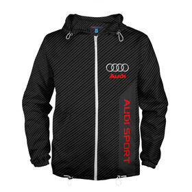 Мужская ветровка 3D с принтом AUDI SPORT в городе Новоалтайск, 100% полиэстер | подол и капюшон оформлены резинкой с фиксаторами, два кармана без застежек по бокам, один потайной карман на груди | audi | auto | sport | авто | автомобиль | автомобильные | ауди | бренд | марка | машины | спорт