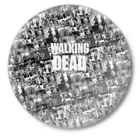 Значок с принтом The Walking Dead в городе Новоалтайск,  металл | круглая форма, металлическая застежка в виде булавки | Тематика изображения на принте: dead | walking | апокалипсис | бита | гленн | дерил | зомби | карл | люсиль | мертвецы | мишонн | ниган | рик | сериал | ходячие