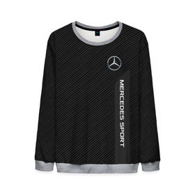 Мужской свитшот 3D с принтом MERCEDES BENZ SPORT в городе Новоалтайск, 100% полиэстер с мягким внутренним слоем | круглый вырез горловины, мягкая резинка на манжетах и поясе, свободная посадка по фигуре | amg | auto | mercedes | авто | автомобиль | автомобильные | бренд | марка | машины | мерседес