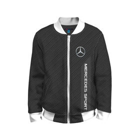 Детский бомбер 3D с принтом MERCEDES BENZ SPORT в городе Новоалтайск, 100% полиэстер | застегивается на молнию, по бокам два кармана без застежек, мягкие манжеты, по низу бомбера и на воротнике — эластичная резинка | Тематика изображения на принте: amg | auto | mercedes | авто | автомобиль | автомобильные | бренд | марка | машины | мерседес
