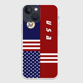 Чехол для iPhone 13 mini USA (США): в городе Новоалтайск, | | us | usa | америка | американец | американка | американцы | америки | герб | доллар | знак | надпись | патриот | полосы | символ | соединенные | страна | сша | флаг | флага | цвета | штаты