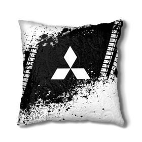 Подушка 3D с принтом Mitsubishi abstract sport в городе Новоалтайск, наволочка – 100% полиэстер, наполнитель – холлофайбер (легкий наполнитель, не вызывает аллергию). | состоит из подушки и наволочки. Наволочка на молнии, легко снимается для стирки | Тематика изображения на принте:  машина | марка | митсубиси