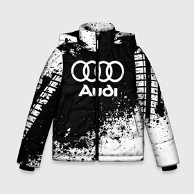 Зимняя куртка для мальчиков 3D с принтом Audi abstract sport в городе Новоалтайск, ткань верха — 100% полиэстер; подклад — 100% полиэстер, утеплитель — 100% полиэстер | длина ниже бедра, удлиненная спинка, воротник стойка и отстегивающийся капюшон. Есть боковые карманы с листочкой на кнопках, утяжки по низу изделия и внутренний карман на молнии. 

Предусмотрены светоотражающий принт на спинке, радужный светоотражающий элемент на пуллере молнии и на резинке для утяжки | ауди | кольца | лого | машина