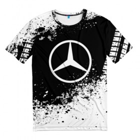 Мужская футболка 3D с принтом Mercedes abstract sport в городе Новоалтайск, 100% полиэфир | прямой крой, круглый вырез горловины, длина до линии бедер | auto | automobile | car | machine | mercedes | motor | motor car | sport car | автомашина | бренд | легковой автомобиль | марка | спортивный автомобиль | тачка