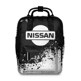 Женский рюкзак 3D с принтом Nissan abstract sport в городе Новоалтайск, 100% полиэстер | лямки с регулируемой длиной, сверху ручки, чтобы рюкзак нести как сумку. Основное отделение закрывается на молнию, как и внешний карман. Внутри два дополнительных кармана, один из которых закрывается на молнию. По бокам два дополнительных кармашка, куда поместится маленькая бутылочка
 | motor | nissan | авто | лого | машина | ниссан | тачка