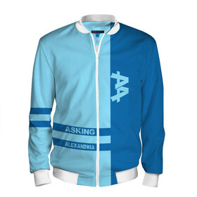 Мужской бомбер 3D с принтом Asking Alexandria в городе Новоалтайск, 100% полиэстер | застегивается на молнию, по бокам два кармана без застежек, по низу бомбера и на воротнике - эластичная резинка | 