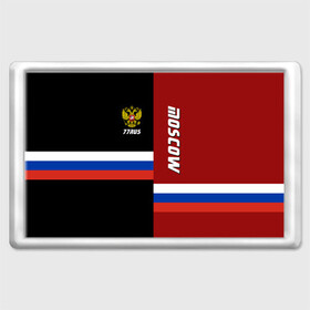 Магнит 45*70 с принтом Moscow (Москва) в городе Новоалтайск, Пластик | Размер: 78*52 мм; Размер печати: 70*45 | Тематика изображения на принте: герб | красный | орел | триколор | флаг | черный