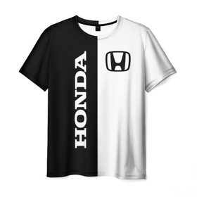 Мужская футболка 3D с принтом Honda в городе Новоалтайск, 100% полиэфир | прямой крой, круглый вырез горловины, длина до линии бедер | accord | acty | amaze | avancier | br v | brio | city | civic | cr | crider | crosstour | honda | hybrid | motor co | авто | автомобиль | знак | лого | машина | мотор | символ | тачка | хонда | эмблема