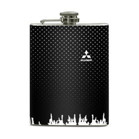 Фляга с принтом Mitsubishi abstract black 2018 в городе Новоалтайск, металлический корпус | емкость 0,22 л, размер 125 х 94 мм. Виниловая наклейка запечатывается полностью |  машина | марка | митсубиси