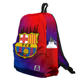 Рюкзак 3D с принтом FC Barcelona color sport в городе Новоалтайск, 100% полиэстер | лямки с регулируемой длиной, сверху петелька, чтобы рюкзак можно было повесить на вешалку. Основное отделение закрывается на молнию, как и внешний карман. Внутри два дополнительных кармана, один из которых закрывается на молнию. По бокам два дополнительных кармашка | football | soccer | барселона