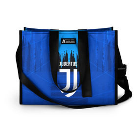 Сумка-шоппер 3D с принтом FC Juventus color abstract в городе Новоалтайск, 100% полиэстер | застегивается на металлическую кнопку; внутренний карман застегивается на молнию. Стенки укреплены специальным мягким материалом, чтобы защитить содержимое от несильных ударов
 | 