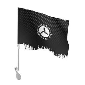 Флаг для автомобиля с принтом MERCEDES-BENZ в городе Новоалтайск, 100% полиэстер | Размер: 30*21 см | 