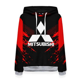 Женская толстовка 3D с принтом MITSUBISHI SPORT COLLECTION в городе Новоалтайск, 100% полиэстер  | двухслойный капюшон со шнурком для регулировки, мягкие манжеты на рукавах и по низу толстовки, спереди карман-кенгуру с мягким внутренним слоем. |  машина | марка | митсубиси