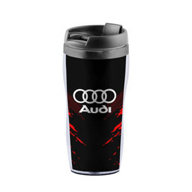 Термокружка-непроливайка с принтом AUDI SPORT COLLECTION в городе Новоалтайск, внутренняя часть — пищевой пластик, наружная часть — прозрачный пластик, между ними — полиграфическая вставка с рисунком | объем — 350 мл, герметичная крышка | audi | auto | automobile | car | machine | motor | motor car | sport car | автомашина | ауди | бренд | легковой автомобиль | марка | спортивный автомобиль | тачка