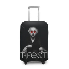 Чехол для чемодана 3D с принтом T-Fest_2 в городе Новоалтайск, 86% полиэфир, 14% спандекс | двустороннее нанесение принта, прорези для ручек и колес | t fest | tfest | незборецкий | т фест | тифест