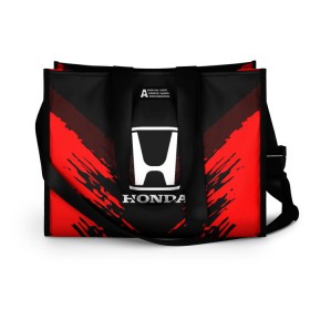Сумка-шоппер 3D с принтом HONDA SPORT COLLECTION в городе Новоалтайск, 100% полиэстер | застегивается на металлическую кнопку; внутренний карман застегивается на молнию. Стенки укреплены специальным мягким материалом, чтобы защитить содержимое от несильных ударов
 | auto | automobile | car | honda | machine | motor | motor car | sport car | автомашина | бренд | легковой автомобиль | марка | спортивный автомобиль | тачка | хонда