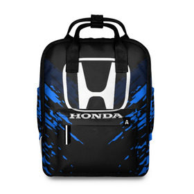 Женский рюкзак 3D с принтом HONDA SPORT COLLECTION в городе Новоалтайск, 100% полиэстер | лямки с регулируемой длиной, сверху ручки, чтобы рюкзак нести как сумку. Основное отделение закрывается на молнию, как и внешний карман. Внутри два дополнительных кармана, один из которых закрывается на молнию. По бокам два дополнительных кармашка, куда поместится маленькая бутылочка
 | auto | automobile | car | honda | machine | motor | motor car | sport car | автомашина | бренд | легковой автомобиль | марка | спортивный автомобиль | тачка | хонда
