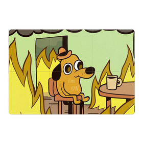 Магнитный плакат 3Х2 с принтом This is fine в городе Новоалтайск, Полимерный материал с магнитным слоем | 6 деталей размером 9*9 см | Тематика изображения на принте: dog | in fire | meme | this is fine | в огне | все нормально | мем | собака