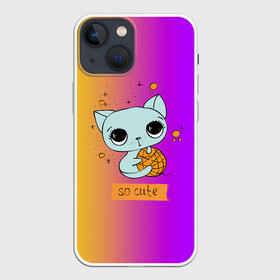 Чехол для iPhone 13 mini с принтом Милый котёнок в городе Новоалтайск,  |  | Тематика изображения на принте: cat | взгляд | кот | кот хипстер | котёнок | котятки | котятушки | кошечки | кошка | мордочка