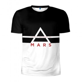 Мужская футболка 3D спортивная с принтом Thirty Seconds to Mars в городе Новоалтайск, 100% полиэстер с улучшенными характеристиками | приталенный силуэт, круглая горловина, широкие плечи, сужается к линии бедра | Тематика изображения на принте: 30 seconds to mars | 30 секунд до марса | 30stm | thirty seconds to mars | альтернативный | гранж | группа | джаред | знак | лето | надпись | нео | пост | прогрессивный | рок | хард | шеннон