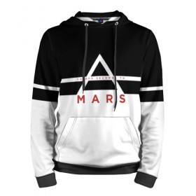 Мужская толстовка 3D с принтом Thirty Seconds to Mars в городе Новоалтайск, 100% полиэстер | двухслойный капюшон со шнурком для регулировки, мягкие манжеты на рукавах и по низу толстовки, спереди карман-кенгуру с мягким внутренним слоем. | Тематика изображения на принте: 30 seconds to mars | 30 секунд до марса | 30stm | thirty seconds to mars | альтернативный | гранж | группа | джаред | знак | лето | надпись | нео | пост | прогрессивный | рок | хард | шеннон