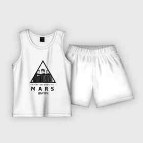 Детская пижама с шортами хлопок с принтом Thirty Seconds to Mars в городе Новоалтайск,  |  | 30 seconds to mars | 30 секунд до марса | 30stm | thirty seconds to mars | джаред | лето | рок группа | шеннон