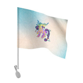 Флаг для автомобиля с принтом My Little Pony в городе Новоалтайск, 100% полиэстер | Размер: 30*21 см | комедия | маленький | мой | музыка | мультфильм | мюзикл | пони | приключения | сказка | фэнтези