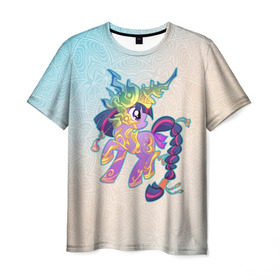 Мужская футболка 3D с принтом My Little Pony в городе Новоалтайск, 100% полиэфир | прямой крой, круглый вырез горловины, длина до линии бедер | комедия | маленький | мой | музыка | мультфильм | мюзикл | пони | приключения | сказка | фэнтези
