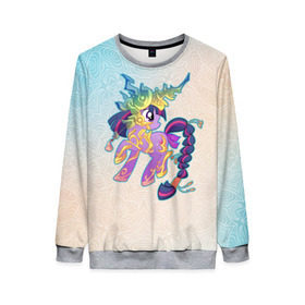 Женский свитшот 3D с принтом My Little Pony в городе Новоалтайск, 100% полиэстер с мягким внутренним слоем | круглый вырез горловины, мягкая резинка на манжетах и поясе, свободная посадка по фигуре | комедия | маленький | мой | музыка | мультфильм | мюзикл | пони | приключения | сказка | фэнтези