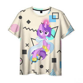 Мужская футболка 3D с принтом My Little Pony в городе Новоалтайск, 100% полиэфир | прямой крой, круглый вырез горловины, длина до линии бедер | мой маленький пони | мультфильм
