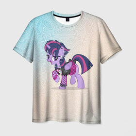 Мужская футболка 3D с принтом My Little Pony в городе Новоалтайск, 100% полиэфир | прямой крой, круглый вырез горловины, длина до линии бедер | мой маленький пони | мультфильм