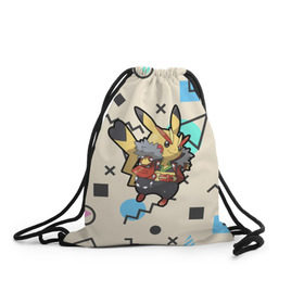 Рюкзак-мешок 3D с принтом Pikachu в городе Новоалтайск, 100% полиэстер | плотность ткани — 200 г/м2, размер — 35 х 45 см; лямки — толстые шнурки, застежка на шнуровке, без карманов и подкладки | pokemon | комедия | музыка | мультфильм | мюзикл | покемон | приключения | сказка | фэнтези