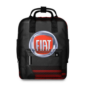 Женский рюкзак 3D с принтом FIAT auto sport в городе Новоалтайск, 100% полиэстер | лямки с регулируемой длиной, сверху ручки, чтобы рюкзак нести как сумку. Основное отделение закрывается на молнию, как и внешний карман. Внутри два дополнительных кармана, один из которых закрывается на молнию. По бокам два дополнительных кармашка, куда поместится маленькая бутылочка
 | auto | automobile | car | carbon | fiat | machine | motor | motor car | sport car | автомашина | бренд | легковой автомобиль | марка | спортивный автомобиль | тачка | фиат