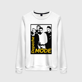 Женский свитшот хлопок с принтом Группа Depeche Mode в городе Новоалтайск, 100% хлопок | прямой крой, круглый вырез, на манжетах и по низу широкая трикотажная резинка  | depeche mode | альтернативный | вестник моды | депеш мод | депешмод | дэйв гаан | индастриал | мартин гор | музыка | новая волна | роза | рок | синти поп | электроник | энди флетчер