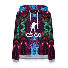 Женская толстовка 3D с принтом CS GO hyper beast collection в городе Новоалтайск, 100% полиэстер  | двухслойный капюшон со шнурком для регулировки, мягкие манжеты на рукавах и по низу толстовки, спереди карман-кенгуру с мягким внутренним слоем. | скоростной зверь
