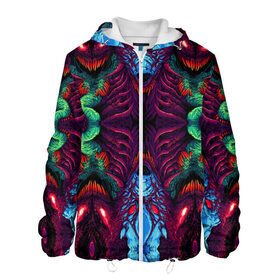 Мужская куртка 3D с принтом hyper beast в городе Новоалтайск, ткань верха — 100% полиэстер, подклад — флис | прямой крой, подол и капюшон оформлены резинкой с фиксаторами, два кармана без застежек по бокам, один большой потайной карман на груди. Карман на груди застегивается на липучку | hyper beast | кс го | скоростной зверь