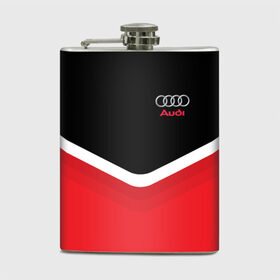 Фляга с принтом Audi Black & Red в городе Новоалтайск, металлический корпус | емкость 0,22 л, размер 125 х 94 мм. Виниловая наклейка запечатывается полностью | audi | ауди | кольца | красный | машина | черный