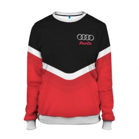 Женский свитшот 3D с принтом Audi Black & Red в городе Новоалтайск, 100% полиэстер с мягким внутренним слоем | круглый вырез горловины, мягкая резинка на манжетах и поясе, свободная посадка по фигуре | audi | ауди | кольца | красный | машина | черный