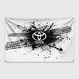 Флаг-баннер с принтом Toyota в городе Новоалтайск, 100% полиэстер | размер 67 х 109 см, плотность ткани — 95 г/м2; по краям флага есть четыре люверса для крепления | auto | automobile | car | carbon | machine | motor | motor car | sport car | toyota | автомашина | бренд | легковой автомобиль | марка | спортивный автомобиль | тачка